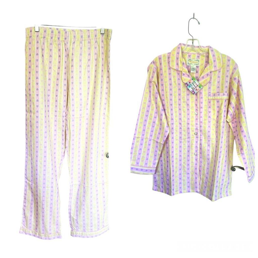 Vanessa's Intimate Collection 100% cotton Striped Women’s Pyjamas Sz M